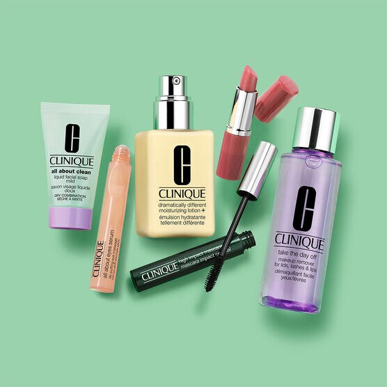 Kit Essenciais de Skincare e Maquiagem Clinique